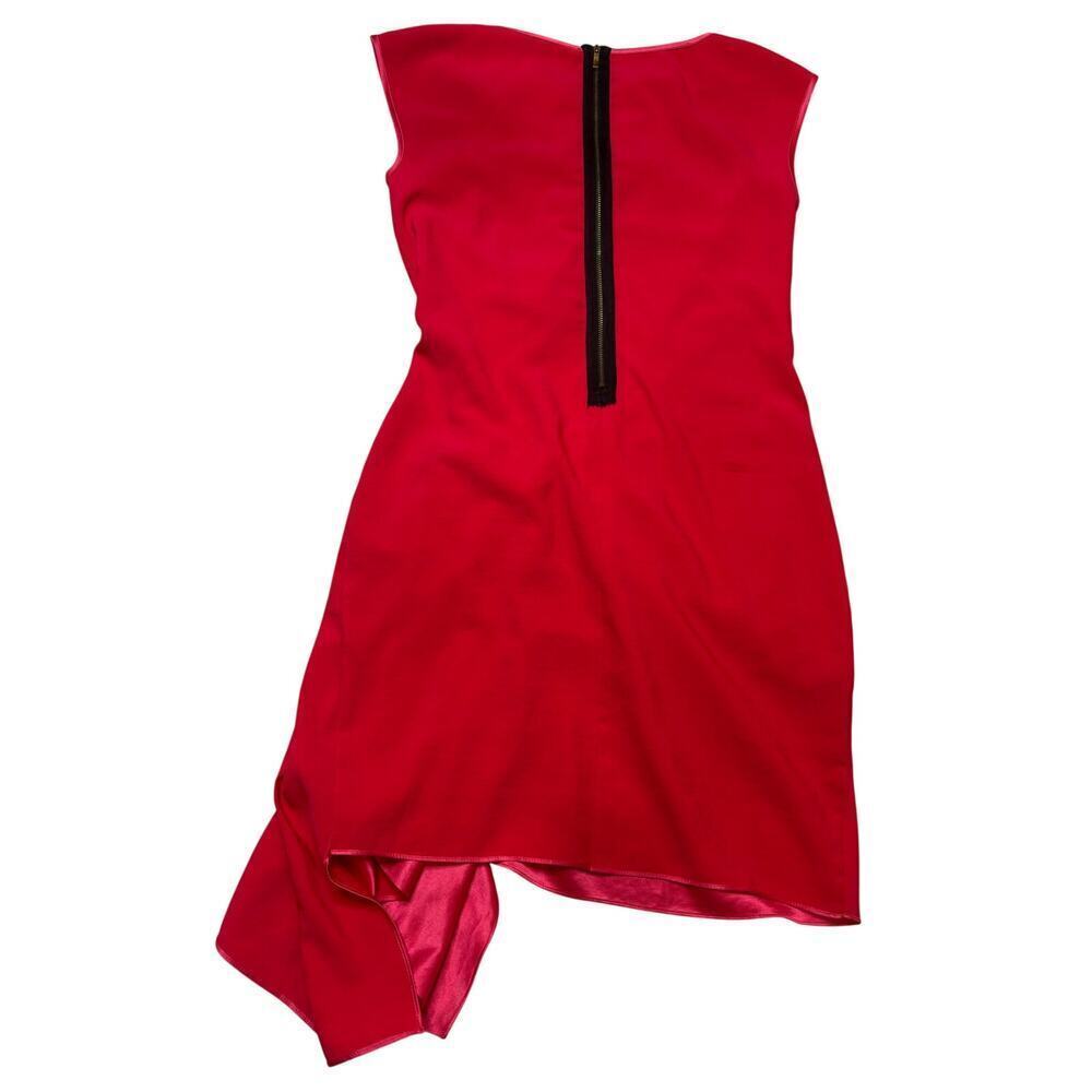 Rachel Roy Hot Pink Sleeveless Draped Front Zip Back Sheath Dress SZ S - Picture 2 of 4